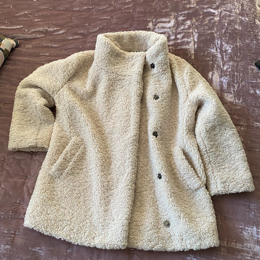 Banana Republic Teddy Faux Shearling Cocoon Coat Small Petite
